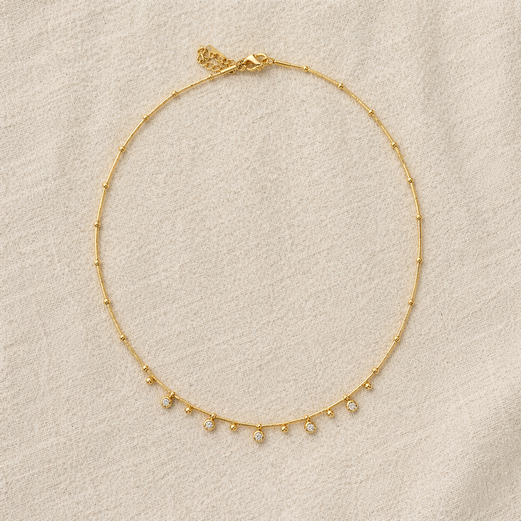Clear Jewel Tide Necklace