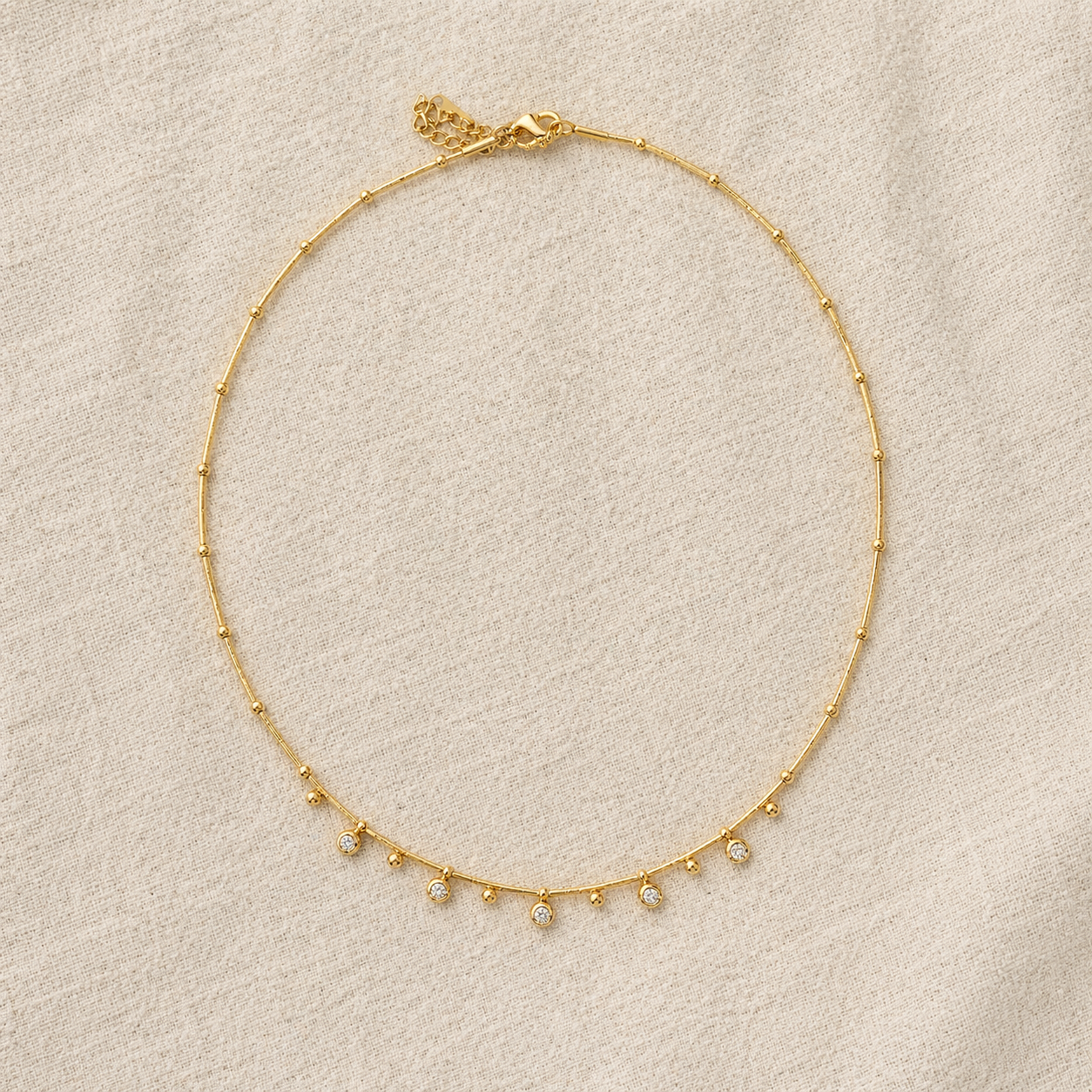 Clear Jewel Tide Necklace