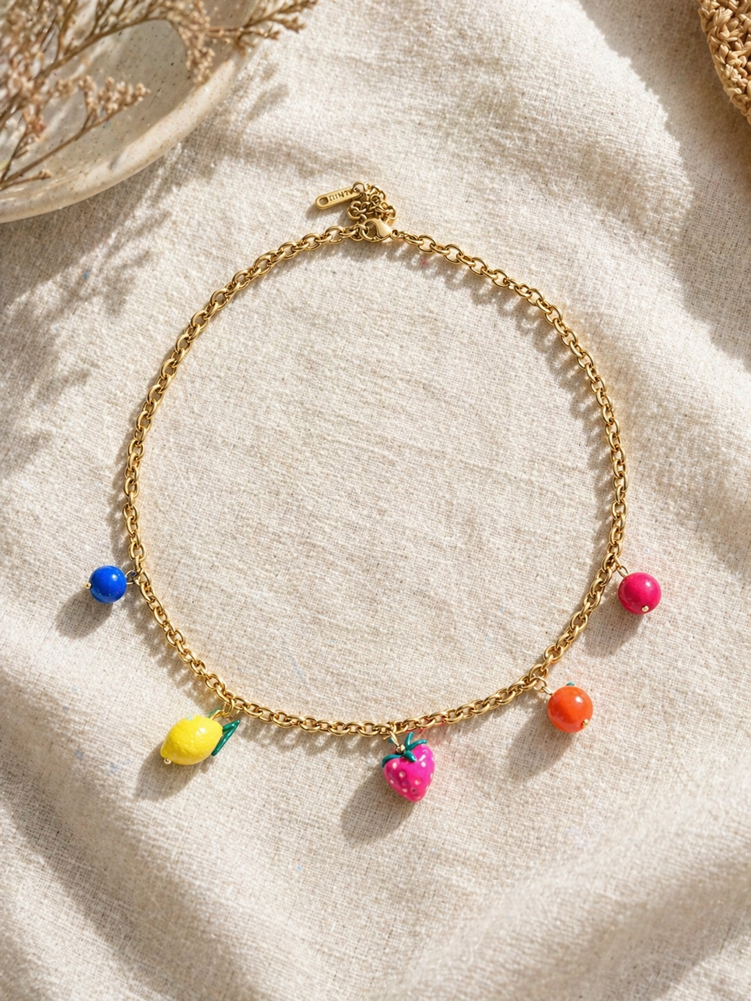 Fruit Salad Necklace (handmade clay charms)