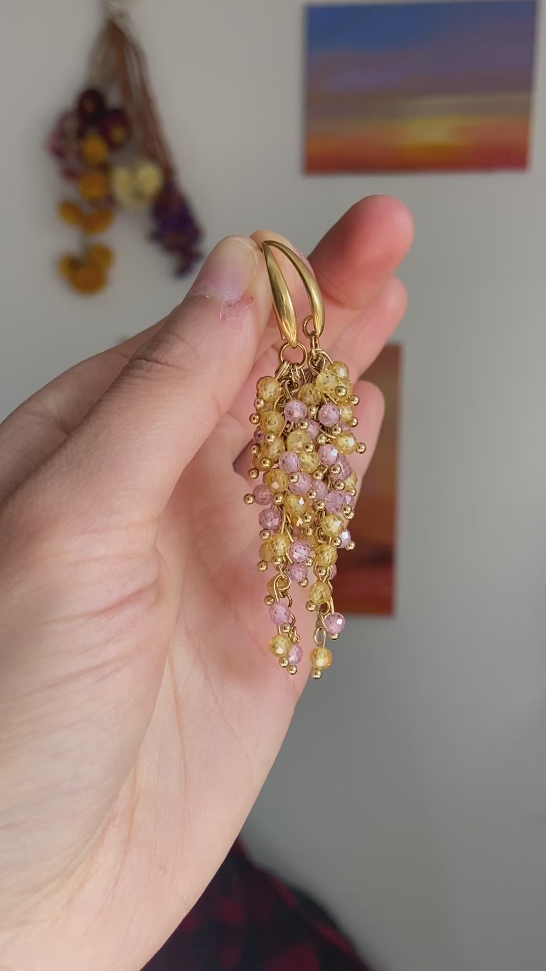 Pink Lemonade Cascade Earrings