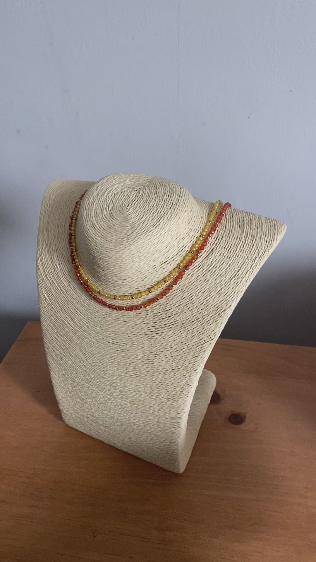 Twisted Zircon Chocker in Amber & Yellow